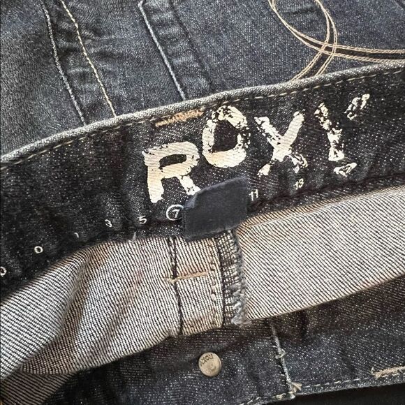 ROXY Cropped Capri Stretch Dark Wash Mid Rise Straight Leg Denim Jean 7 - Picture 7 of 8